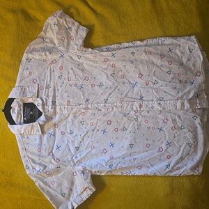 playstation brand button up shirt